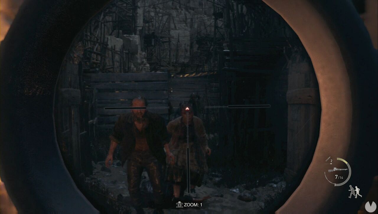 Resident Evil 4 Remake - Chapter 6: Leon uses a rifle with a scope to eliminate enemies