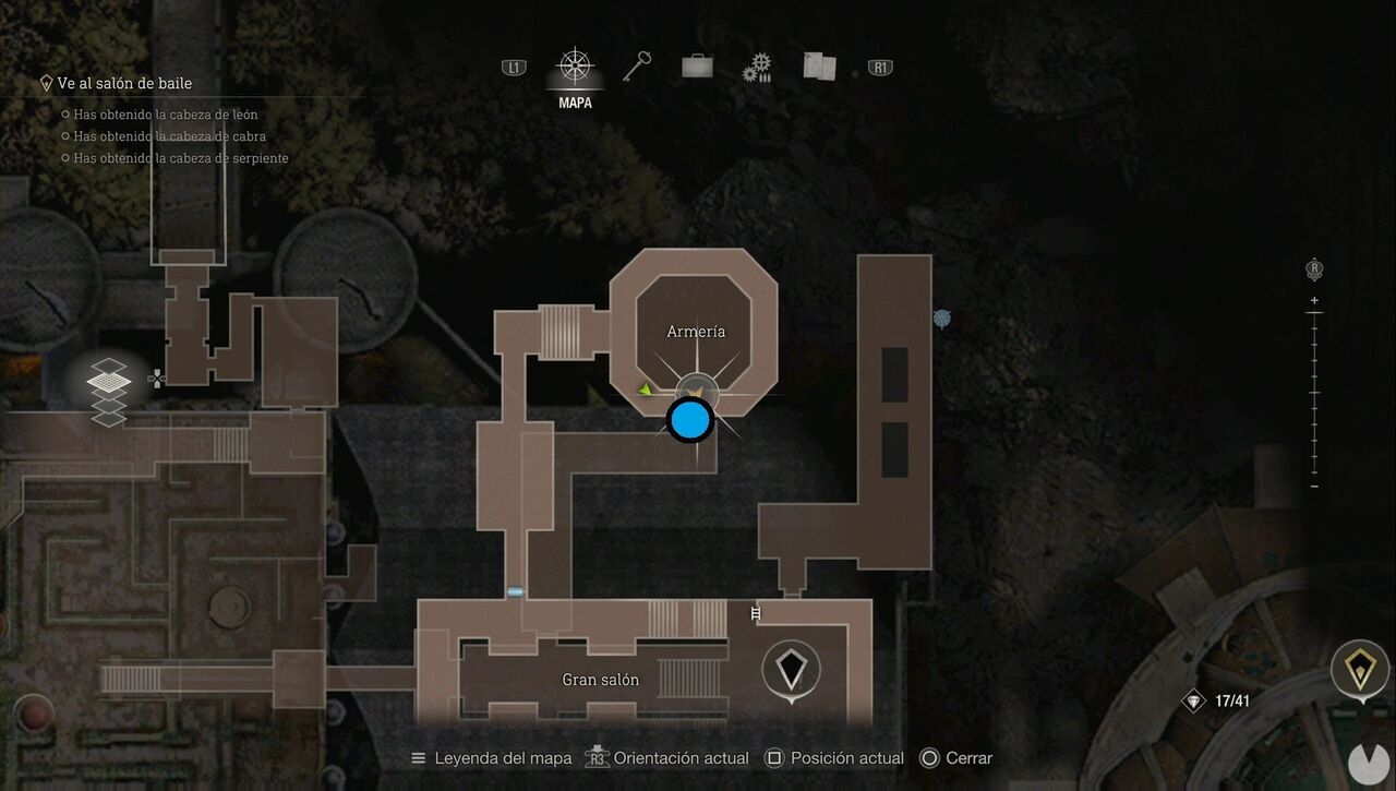 Resident Evil 4 Remake - Blue Medallions in the Grand Hall: location of the Armory medallion