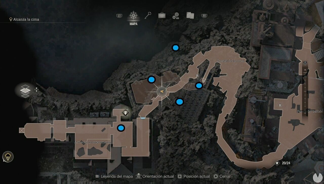 Resident Evil 4 Remake - Blue Medallions at the Cliffside Ruins: medallion locations