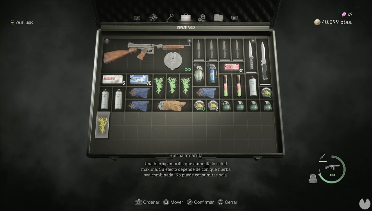 Resident Evil 4 Remake - Yellow Herb in the inventory