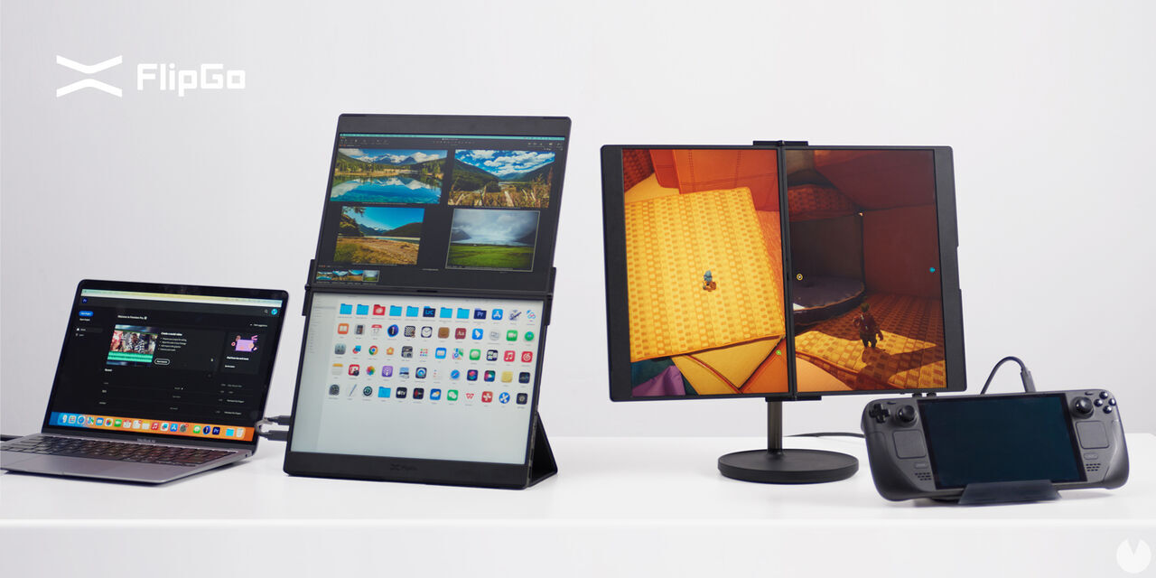 Flip-Go, un doble monitor portátil para Steam Deck o PC que ha recaudado más de 700.000  en Kickstarter