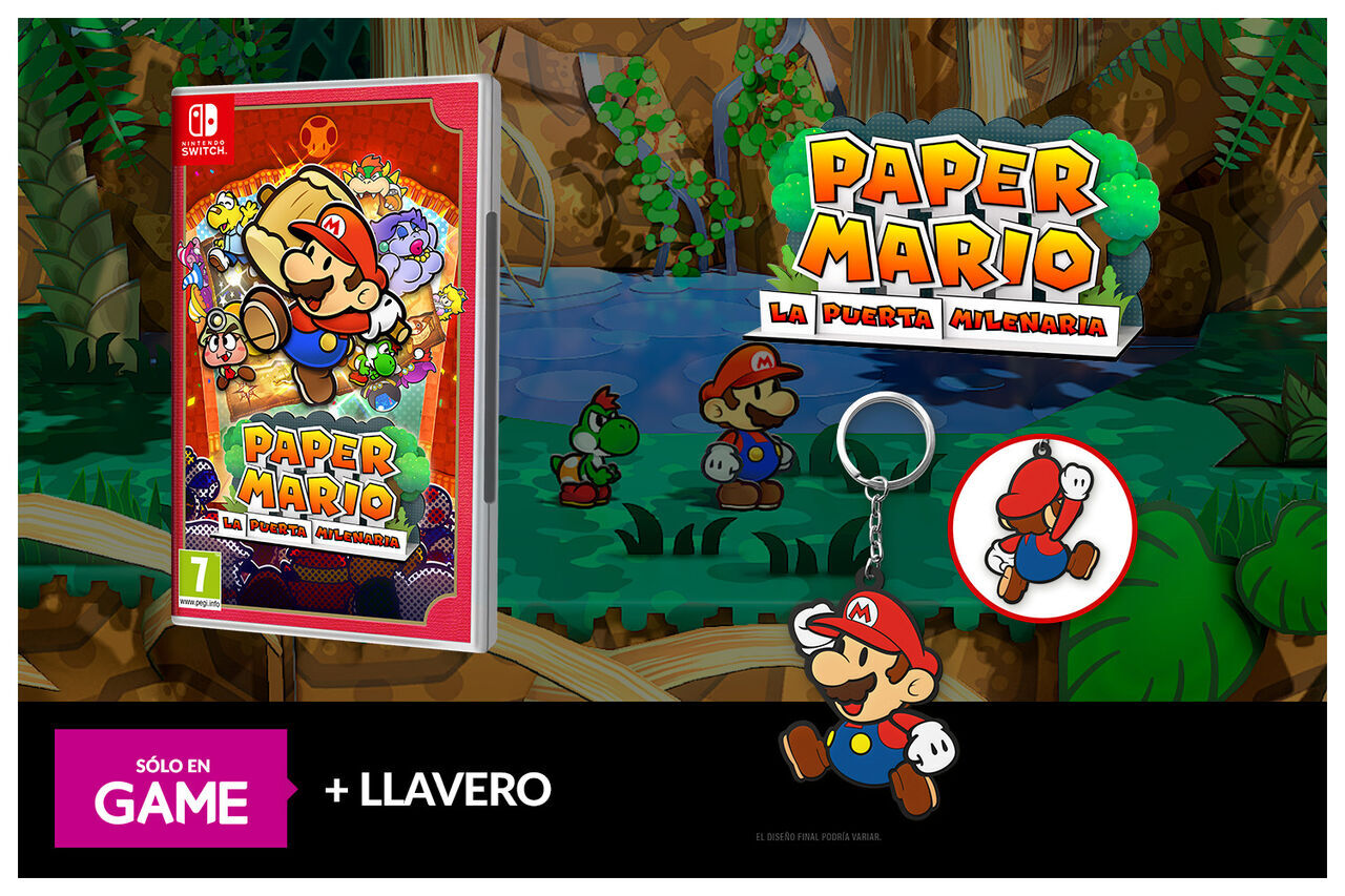 Paper Mario: La Puerta Milenaria con regalo exclusivo GAME de llavero no te quedes sin él