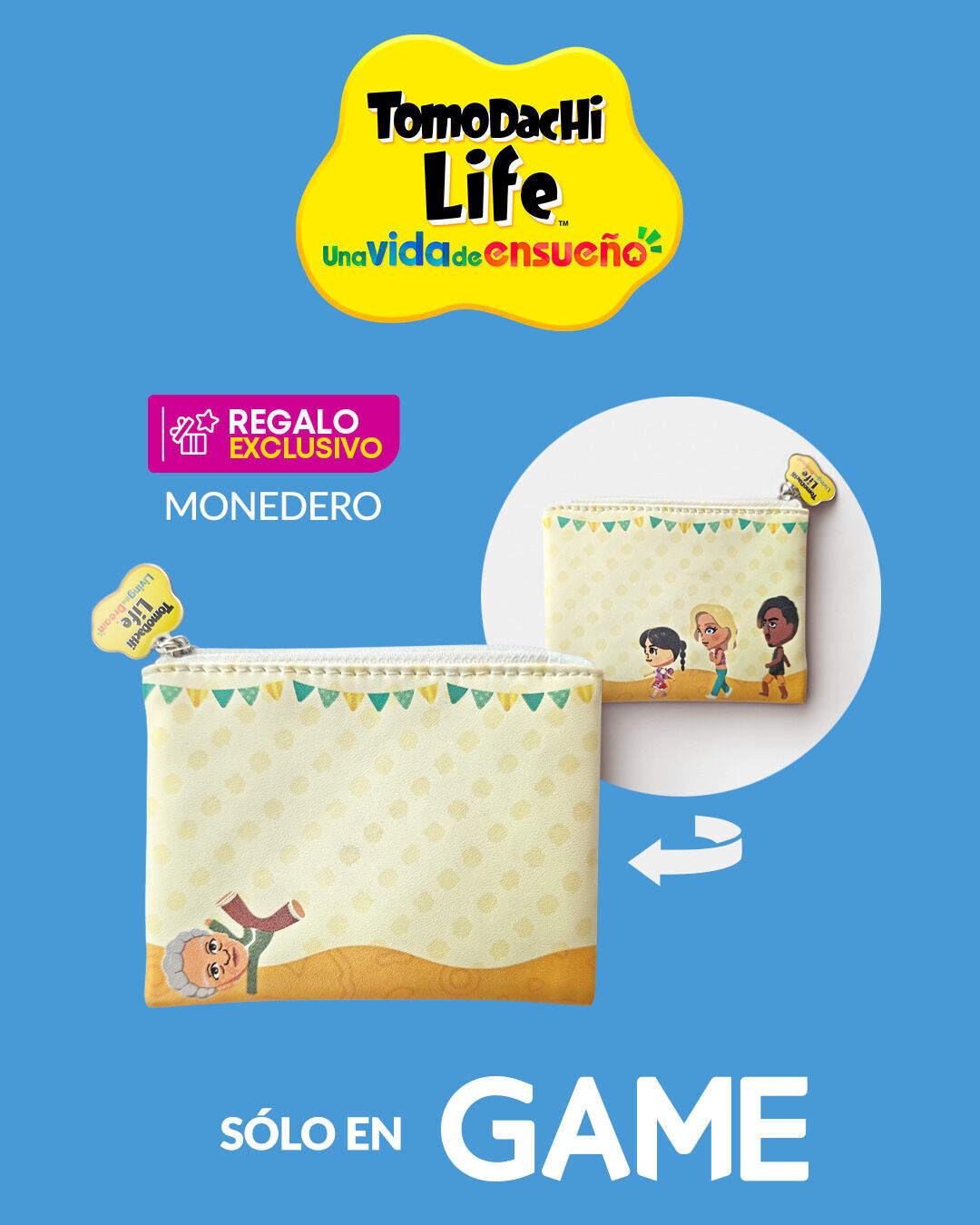 Reserva Tomodachi Life: Una vida de ensueño en GAME y llévate un monedero exclusivo de regalo