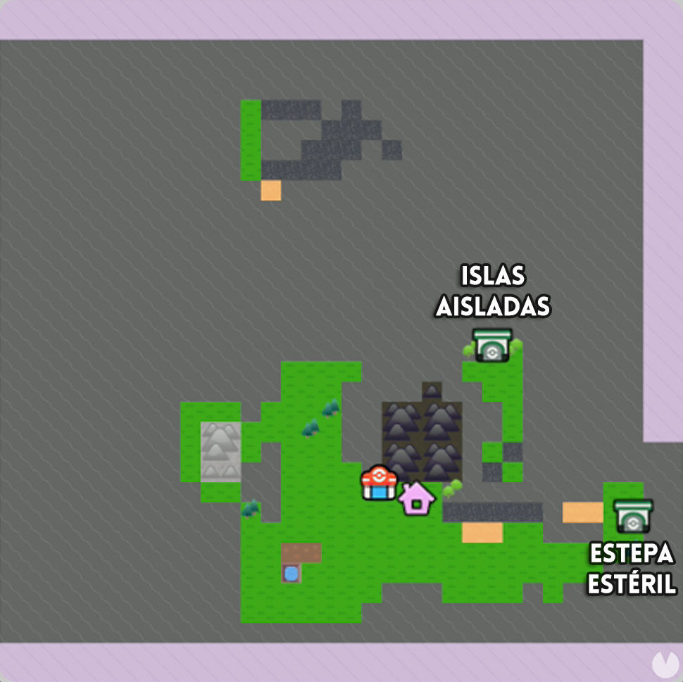Pok�mon Pokopia - Map and access gates in Rocky Ridges
