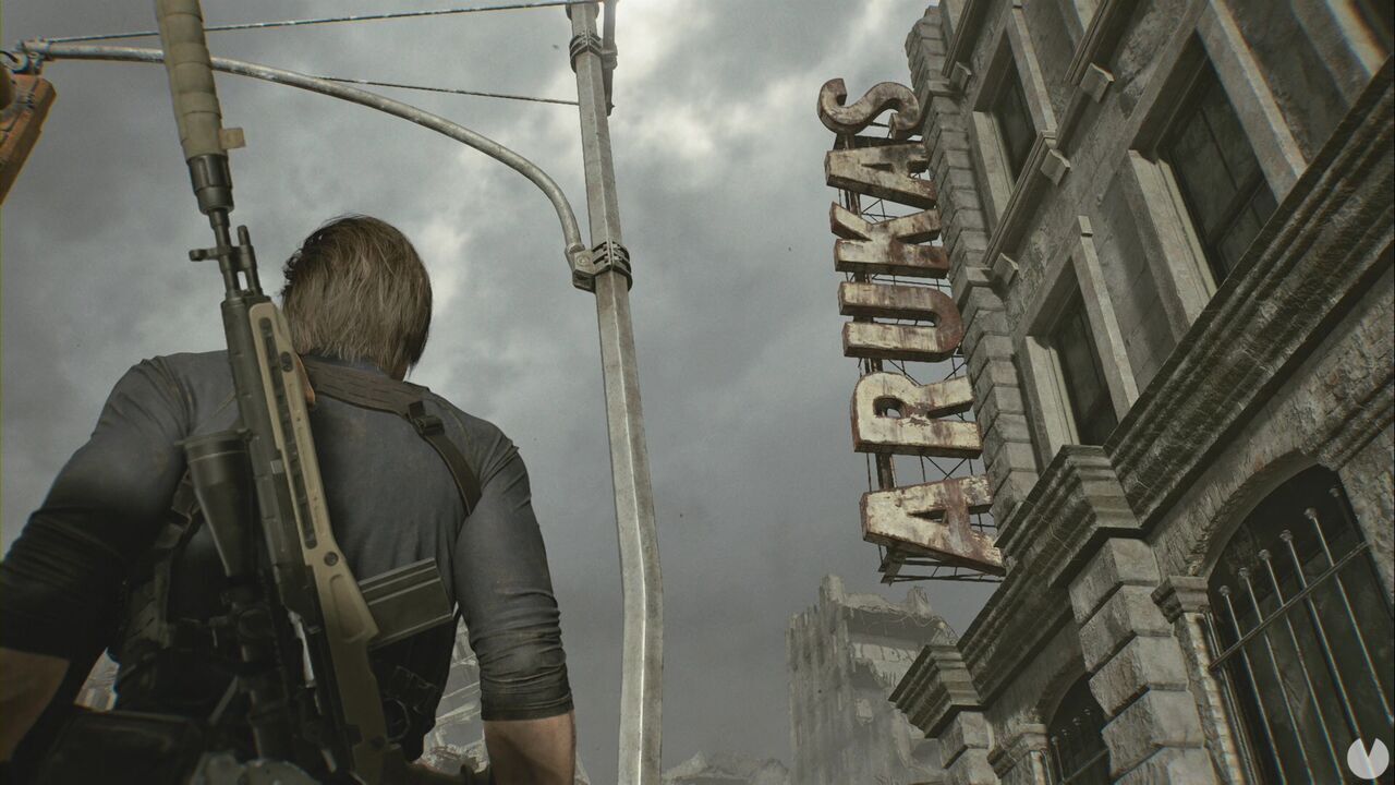 Resident Evil Requiem - Easter eggs, ARUKAS sign on the street where the original Resident Evil 2 begins