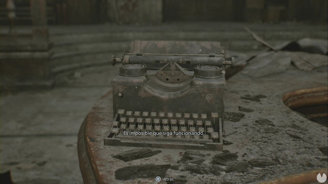 Resident Evil Requiem - Easter eggs, typewriter in the police station's Main Hall