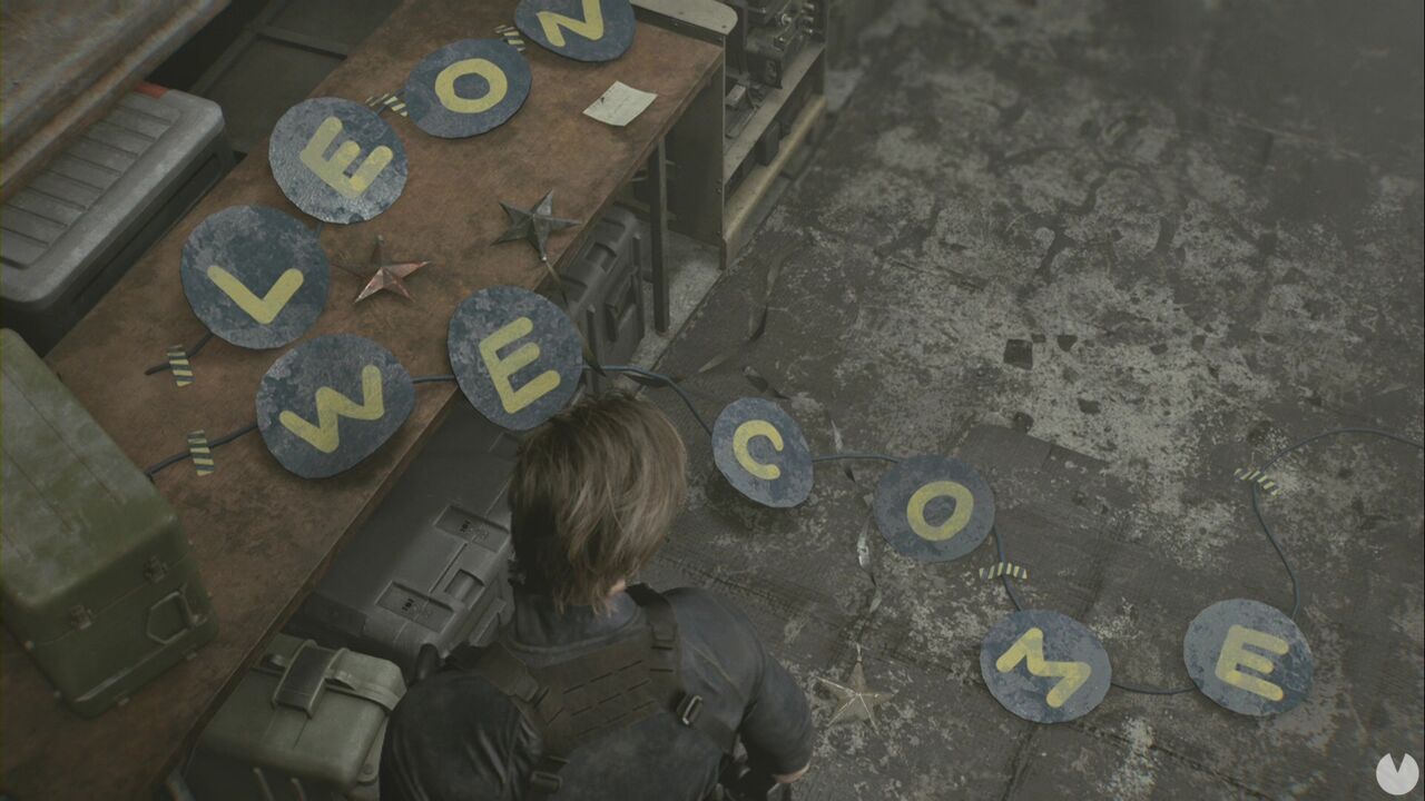 Resident Evil Requiem - Easter eggs, Leon's welcome sign in the Main Hall
