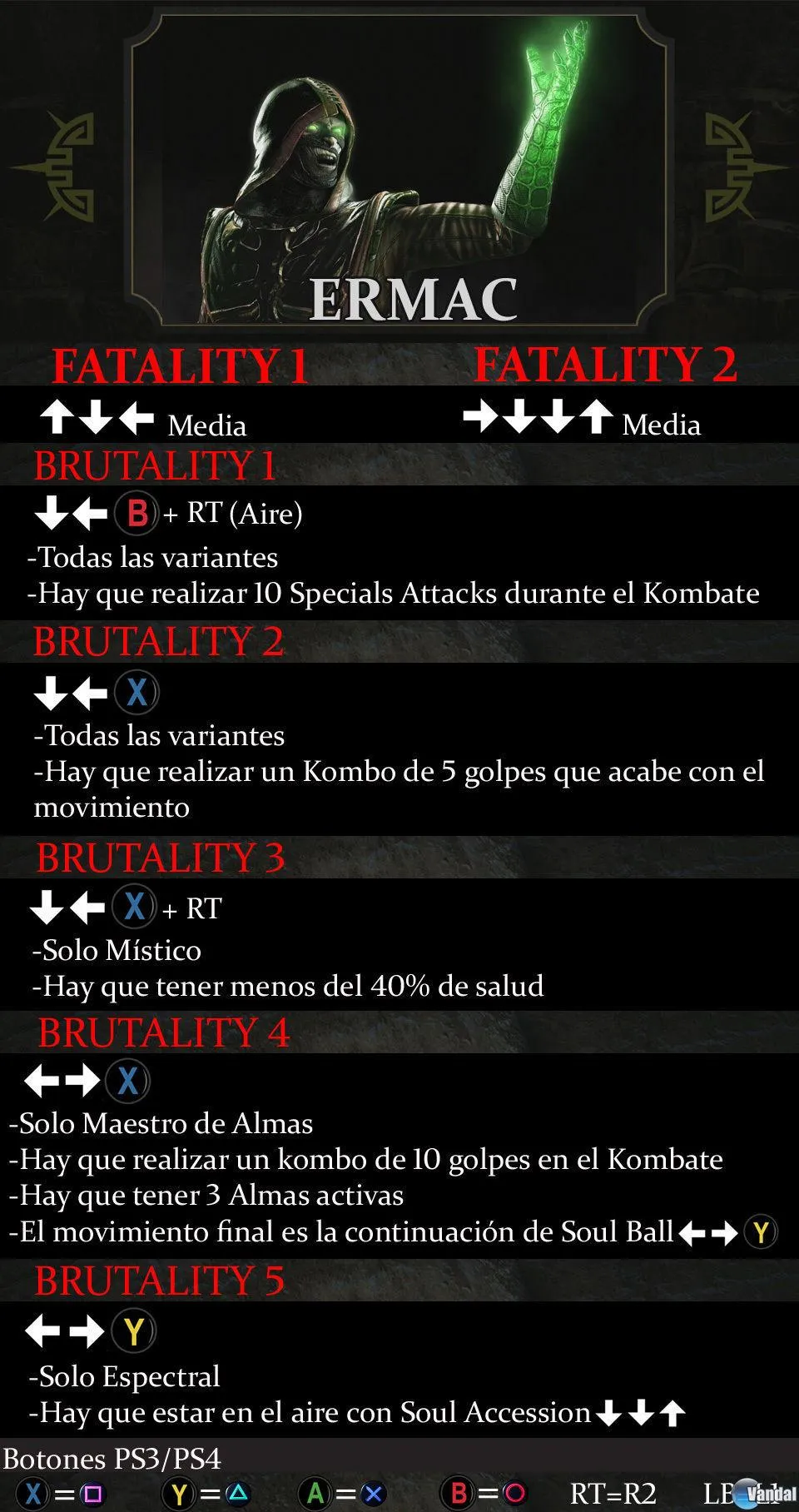 Herencia cápsula molestarse Ermac Mortal Kombat X - Guía
