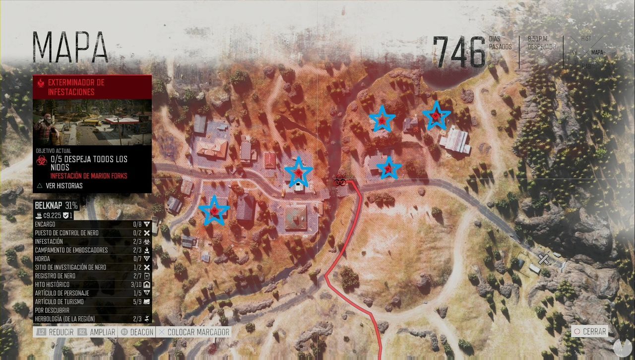 Days Gone Infestación de Marion Forks al 100 y secretos
