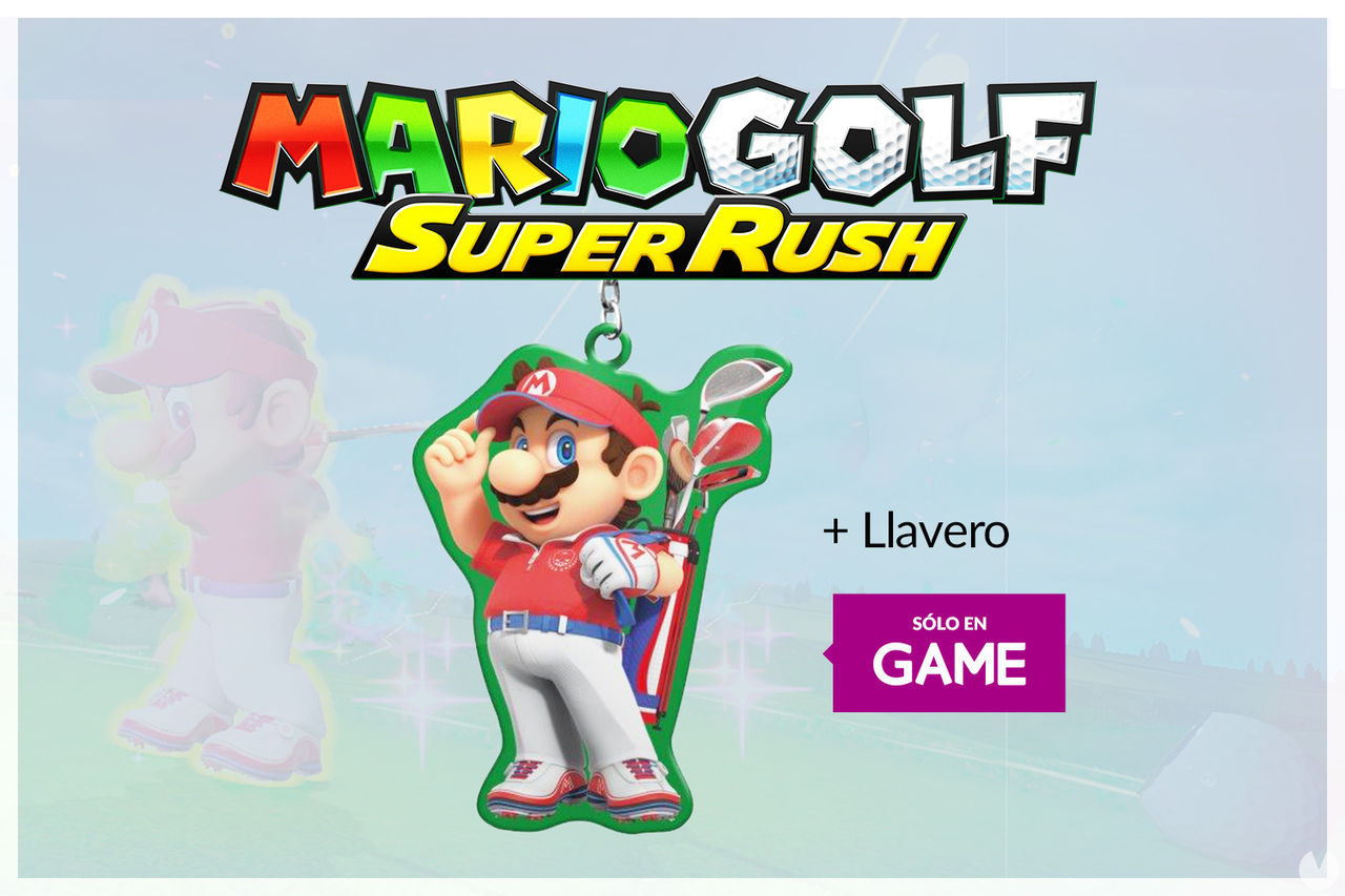 Llavero exclusivo con la reserva de Mario Golf Super Rush en GAME.