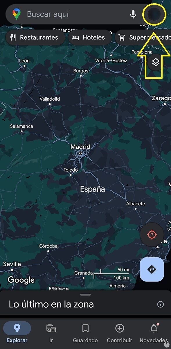 Opciones principales de tu cuenta de Google Maps