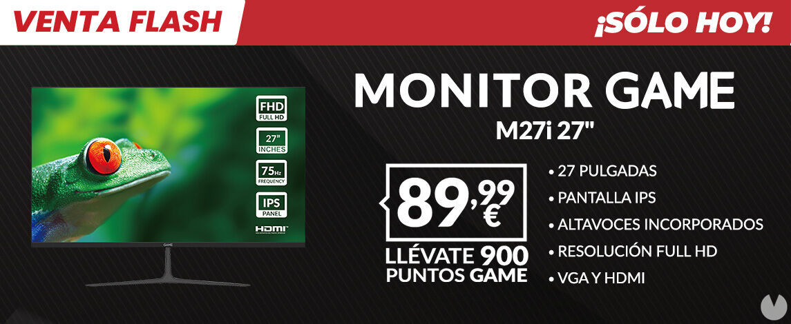 Venta Flash en GAME: Hazte con el monitor Gaming Game M27i IPS GHD 75 Hz por 89,99 euros ¡solo hoy!