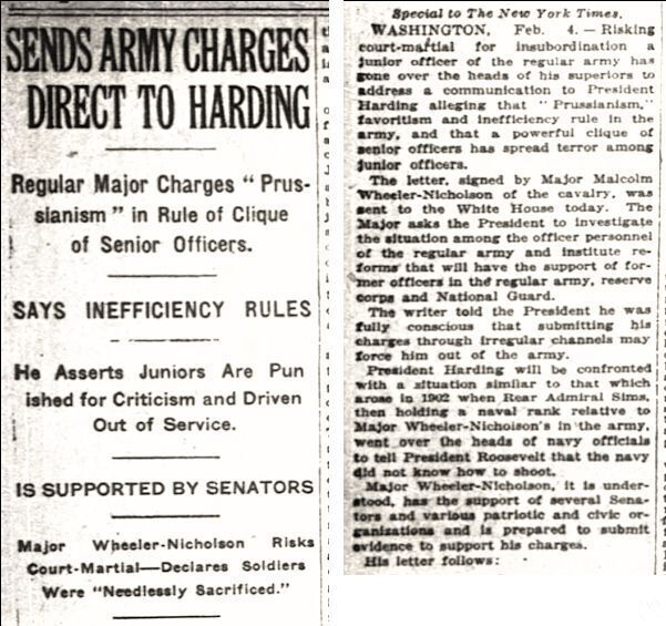 Im�genes de los art�culos publicados en peri�dicos sobre el juicio de Wheeler-Nicholson (New York Times, 1922)