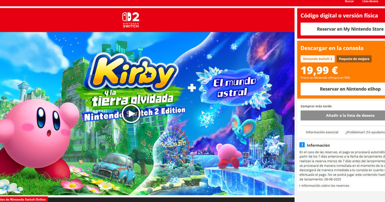 Ya sabemos los precios en España de los ‘paquete de mejora’ de juegos de Switch 1 en Switch 2