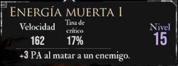 Clair Obscur: Expedition 33 - Características del pictos Energía muerta I