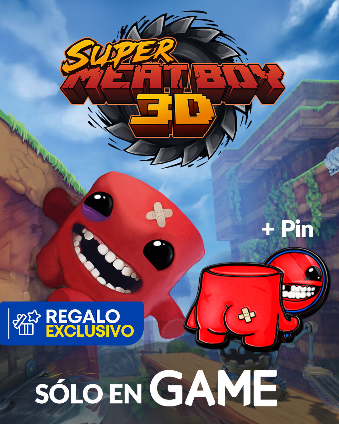 Ya puedes reservar Super Meat Boy 3D en GAME, que incluye un pin exclusivo de regalo