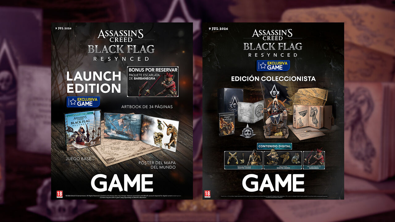 Ya puedes reservar Assassin’s Creed Black Flag Resynced en GAME, incluyendo dos ediciones exclusivas