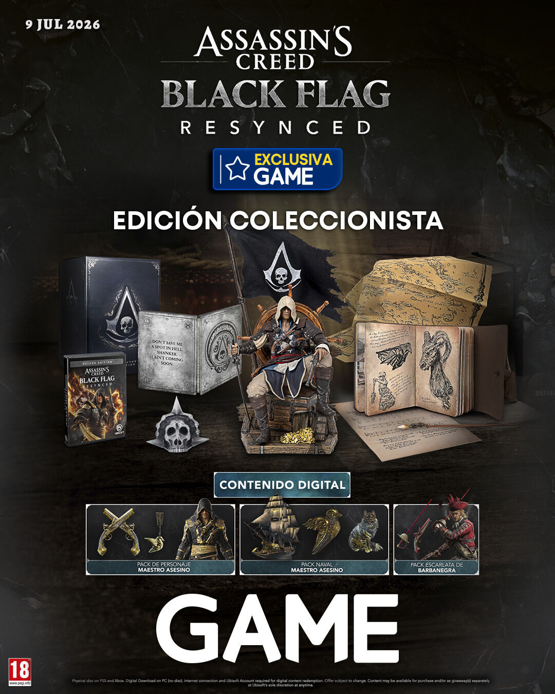 Ya puedes reservar Assassin's Creed Black Flag Resynced en GAME, incluyendo dos ediciones exclusivas