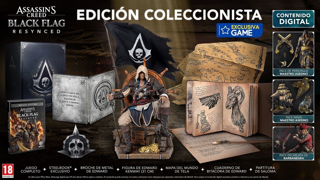 Ya puedes reservar Assassin's Creed Black Flag Resynced en GAME, incluyendo dos ediciones exclusivas