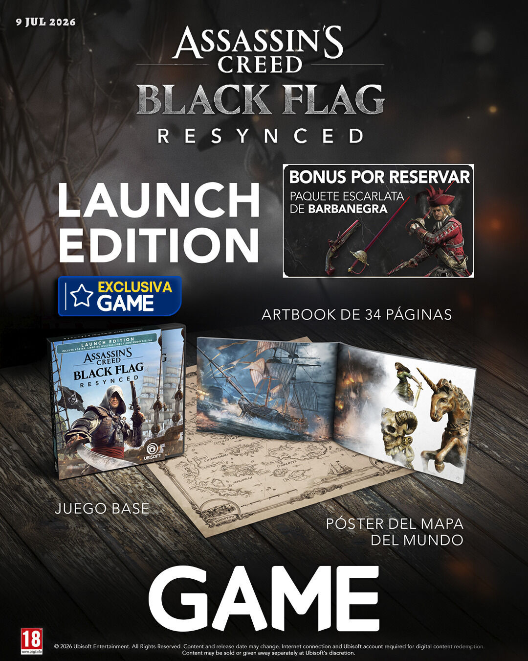 Ya puedes reservar Assassin's Creed Black Flag Resynced en GAME, incluyendo dos ediciones exclusivas