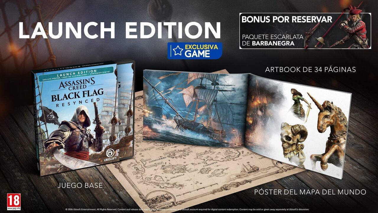 Ya puedes reservar Assassin's Creed Black Flag Resynced en GAME, incluyendo dos ediciones exclusivas