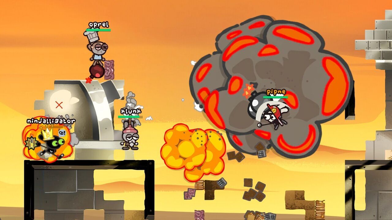 Es como una mezcla entre Smash Bros. y Worms con memes absurdos y gráficos animados: ¿Conoces BOMMY?