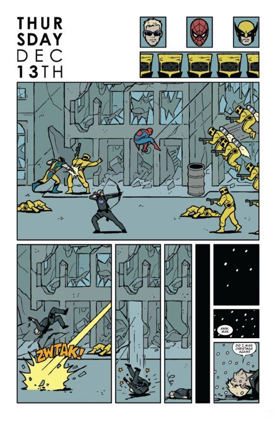 La recreativa de Data East fue homenajeada en este p�gina del c�lebre c�mic de 'Ojo de Halc�n', obra de Matt Fraction y David Aja.