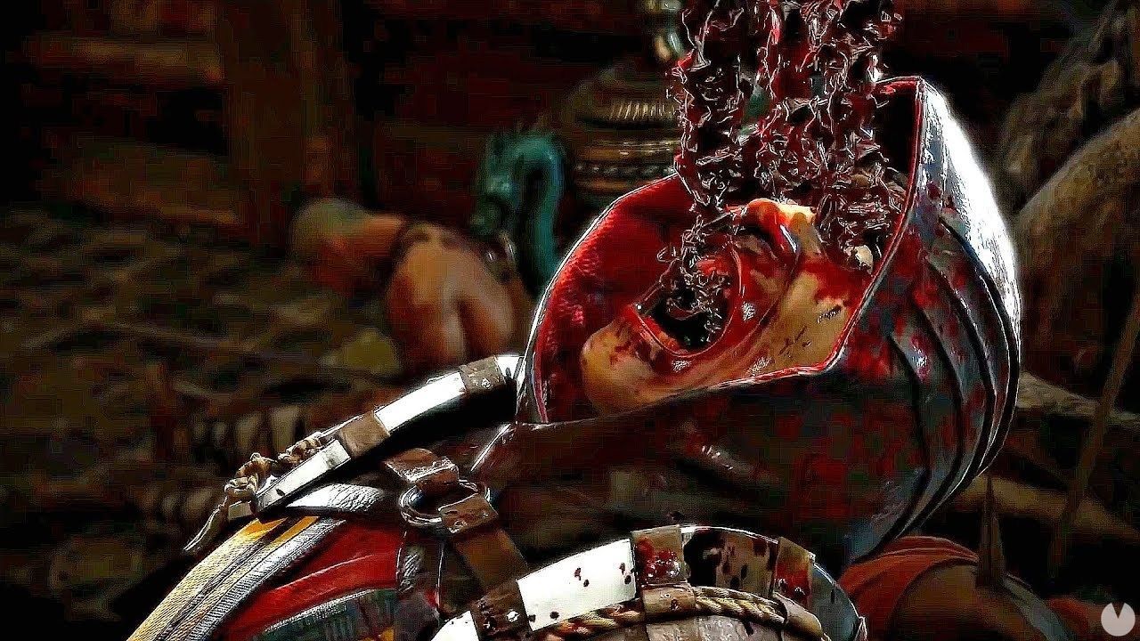 Kung Lao's bladed hat slicing through an opponent during a Mortal Kombat 11 Fatality