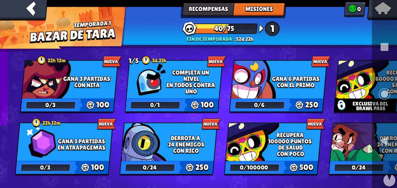 Brawl Stars Como Conseguir El Brawl Pass Gratis Y Desbloquear Sus Misiones - lote nivel 100 brawl stars