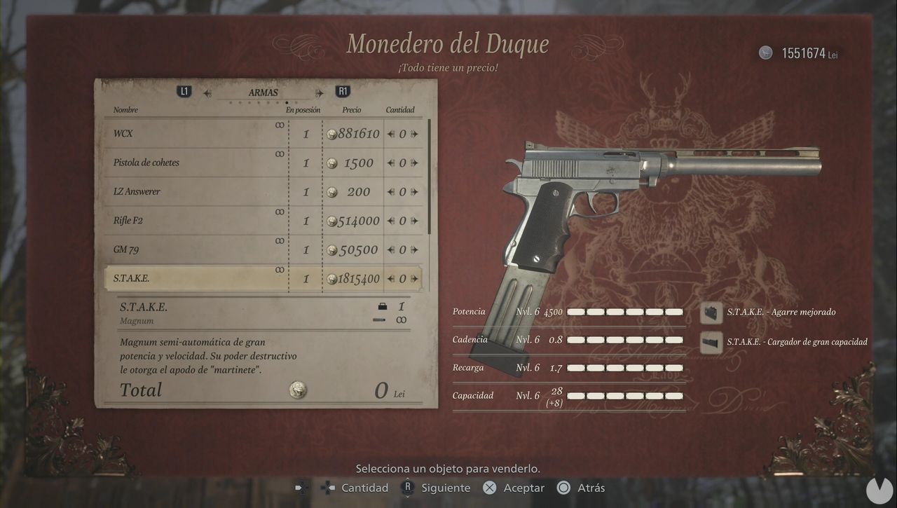 V61 Custom Resident Evil 8 Village: todas las armas y cómo conseguirlas