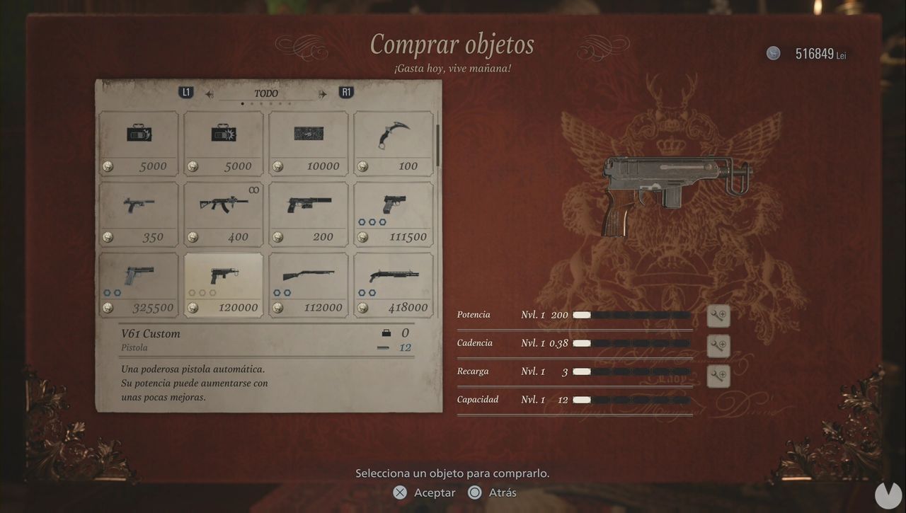 V61 Custom Resident Evil 8 Village: V61 Custom - cómo conseguirla, piezas y mejoras