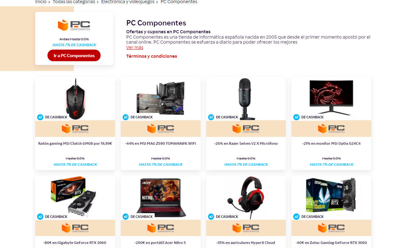 Mejora tu setup gamer de PC y recupera parte del dinero si compras con Rakuten.es. Noticias en tiempo real