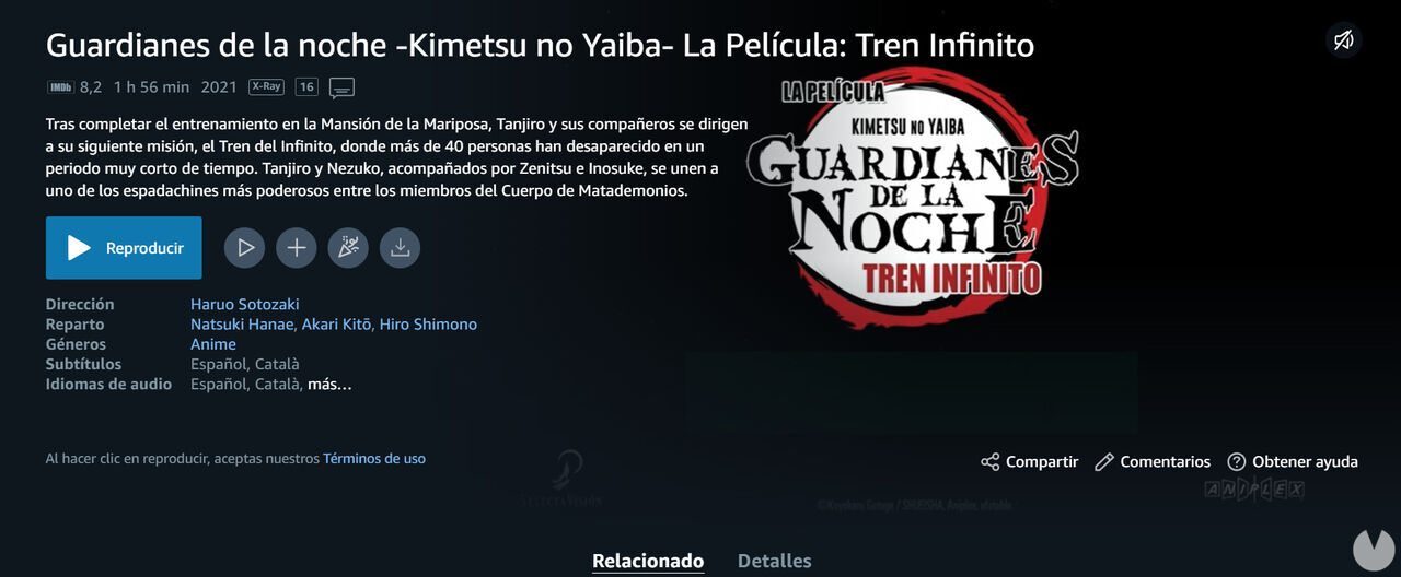 Guardianes de la Noche – Kimetsu no Yaiba – La Película: El Tren Infinito  vuelve al catálogo normal de  Prime Video