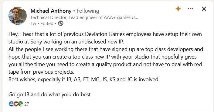Nuevo estudio de PlayStation con exdesarrolladores de Deviation Games