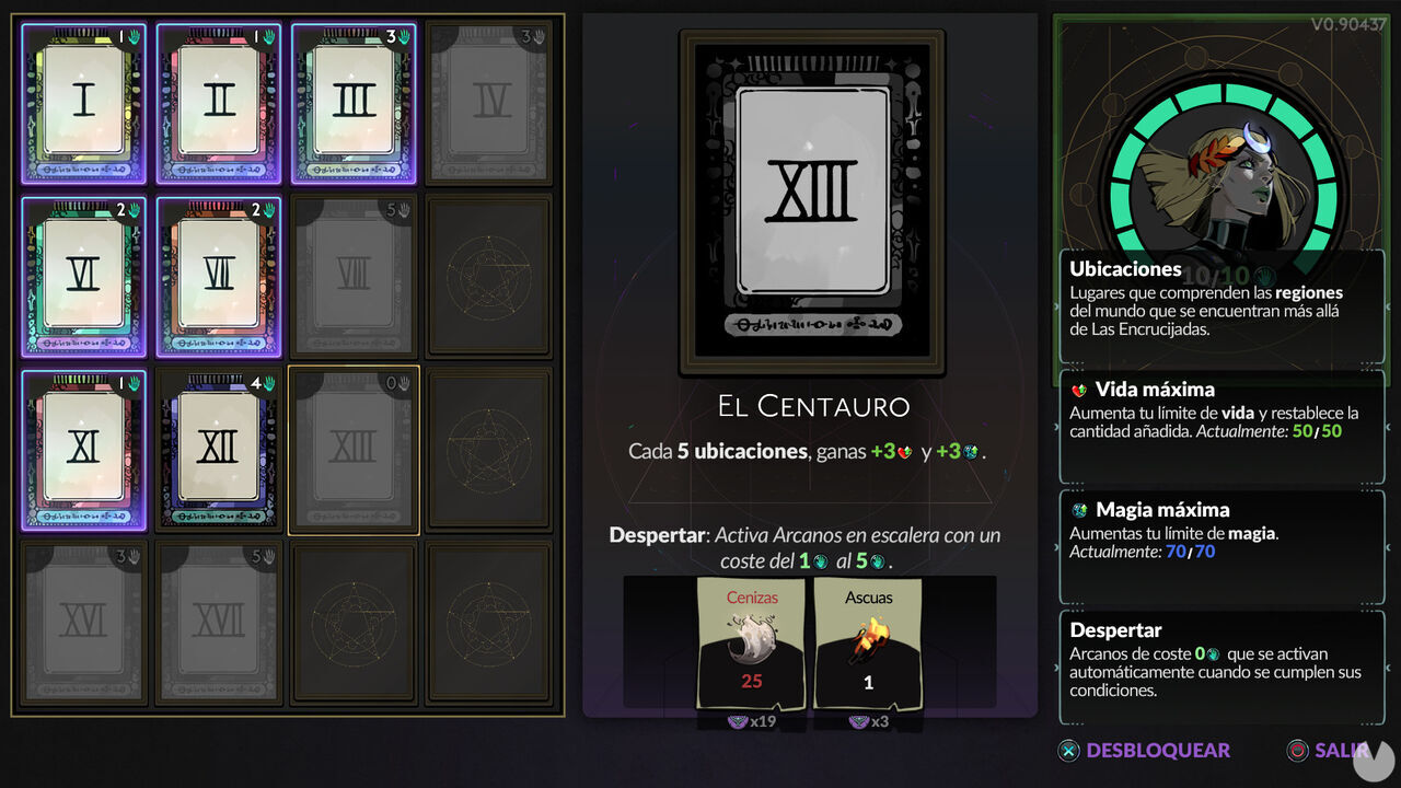 Hades 2 - Using The Centaur Arcana Card to gain more maximum Life and Magick