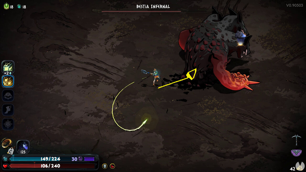 Hades 2 - Infernal Beast boss: Attacking Cerberus from behind