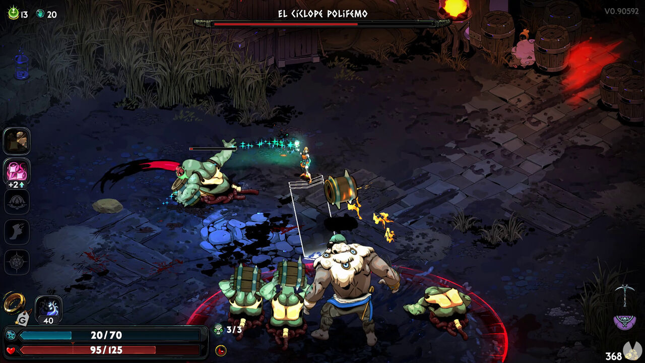 Hades 2 - Cyclops Polyphemus boss: Eliminating the barrel-throwing ogres