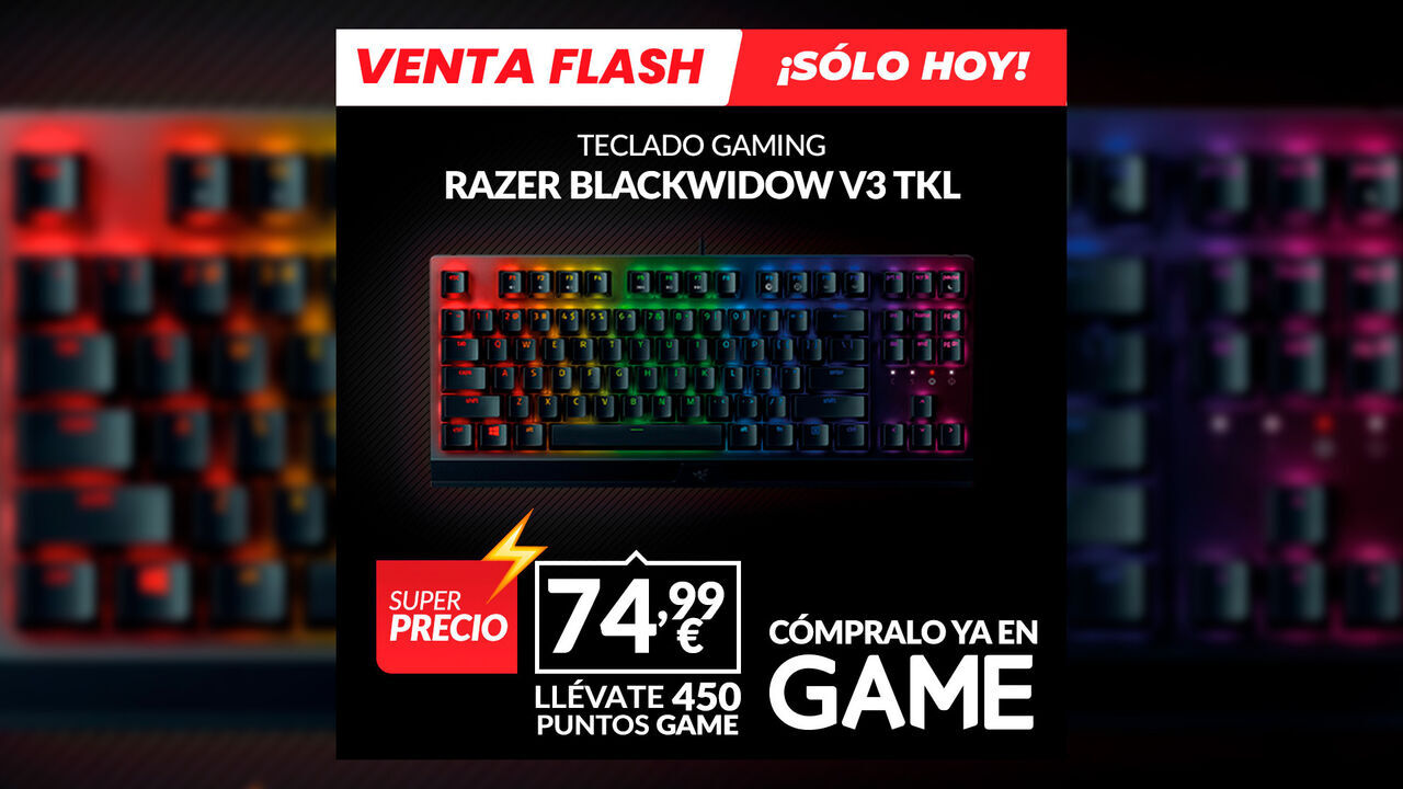 Consigue el teclado Razer BlackWidow V3 de oferta en GAME, sólo hoy por 74,99 euros