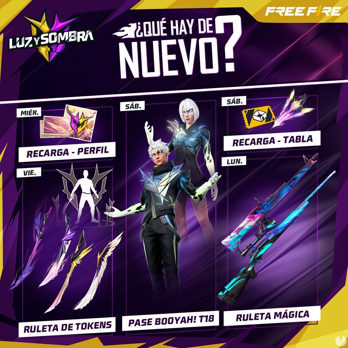 FREE FIRE MAX | Agenda semanal del 29 de mayo al 4 de junio: Nuevas katanas y Pase Booyah. Noticias en tiempo real