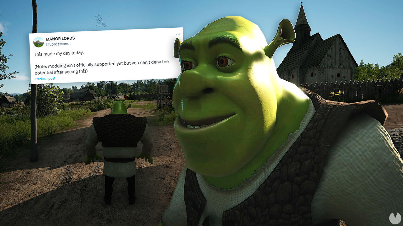 Shrek asusta a los aldeanos de Manor Lords con este divertido mod que encanta al creador del juego de estrategia