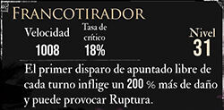 Clair Obscur: Expedition 33 - Características del pictos Francotirador