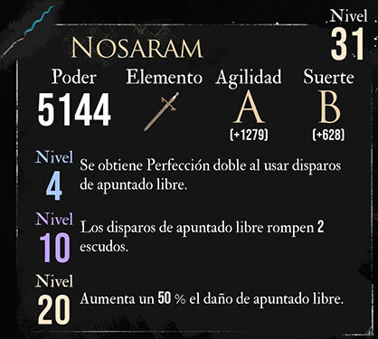 Clair Obscur: Expedition 33 - Arma de Gustave: Nosaram