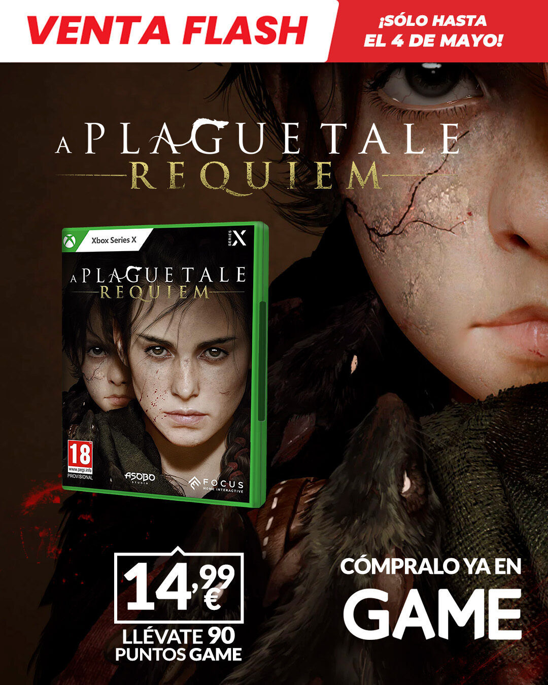 Consigue A Plague Tale: Requiem en GAME para Xbox Series X de oferta por 14,99 euros