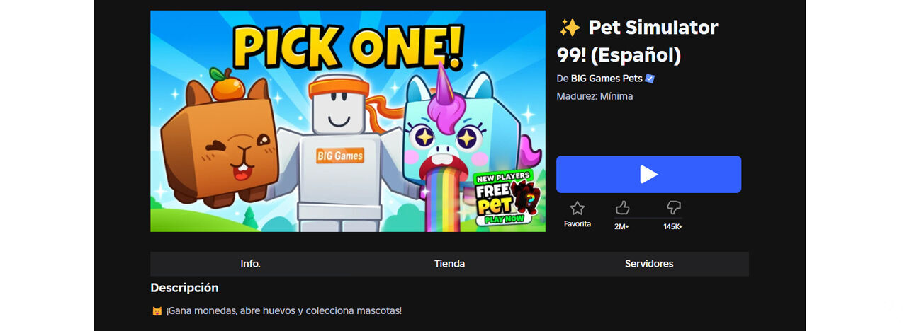 Best Roblox games: Pet Simulator 99!
