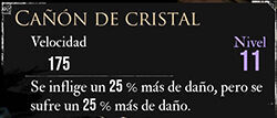 Clair Obscur: Expedition 33 - Características del pictos Cañón de cristal