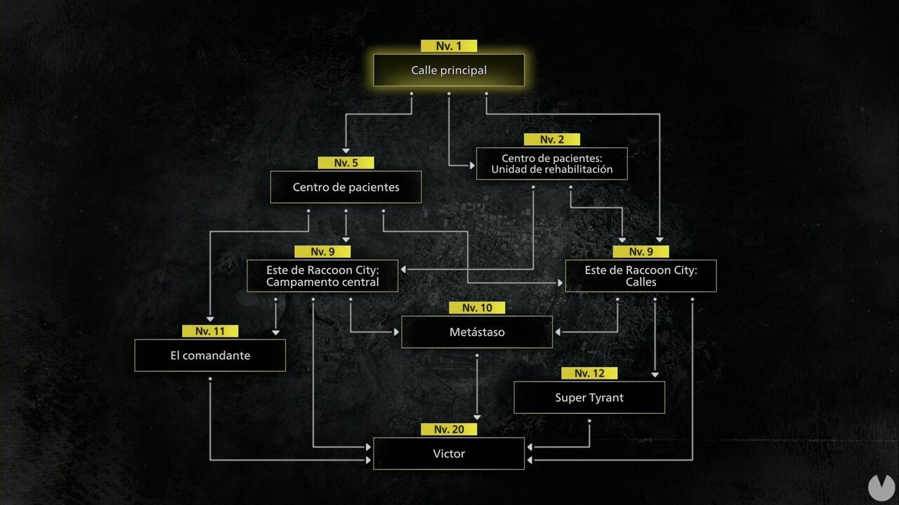 Resident Evil Requiem - Leon Must Die Forever, map of the game mode's routes