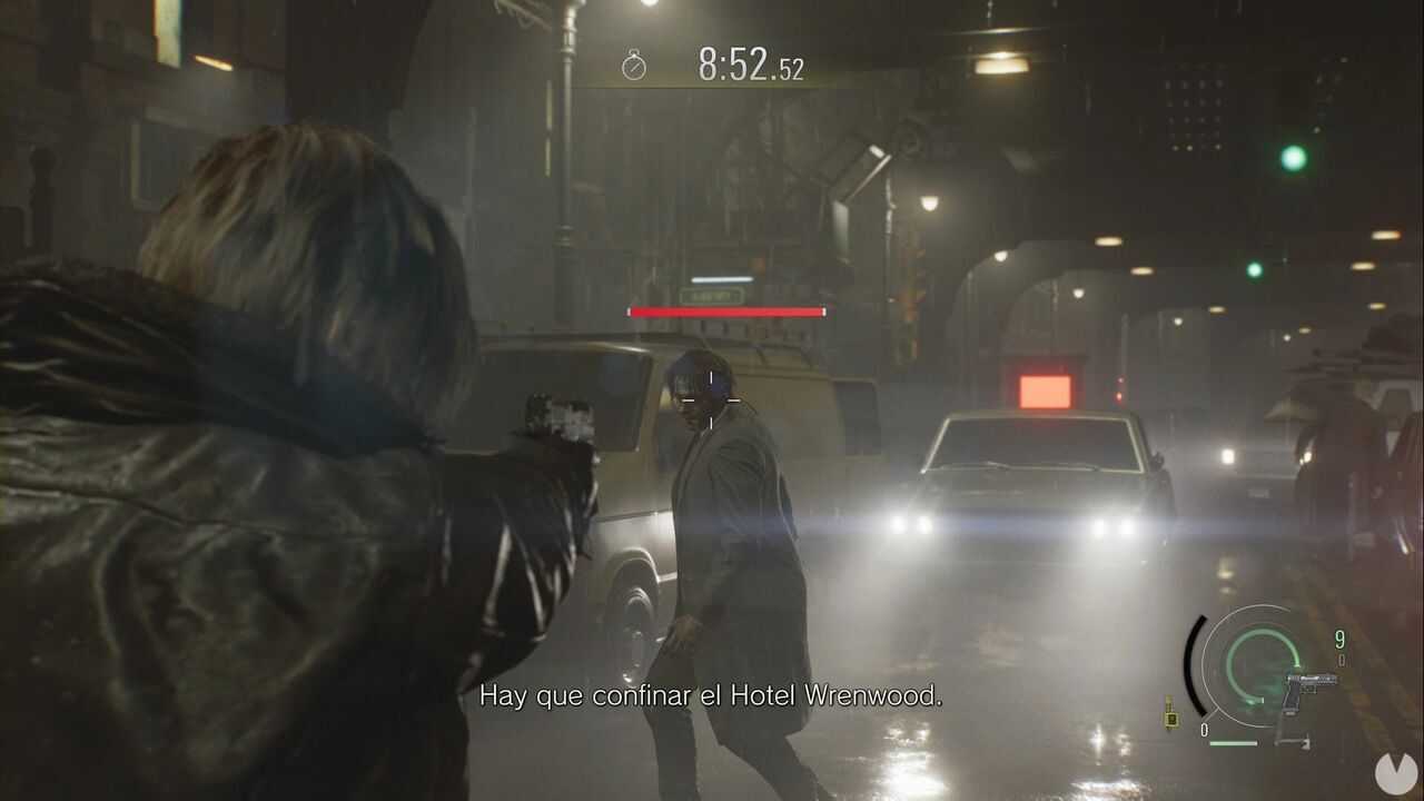 Resident Evil Requiem - Leon Must Die Forever, gameplay interface showing an enemy's health bar