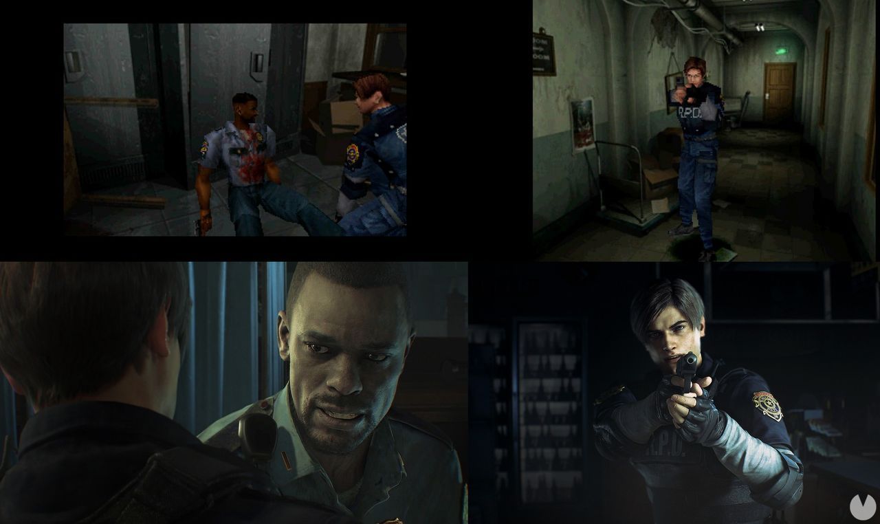 Детонатор resident evil. Резидент эвил 2 оригинал и ремейк. Resident Evil 2 Remake vs Original.