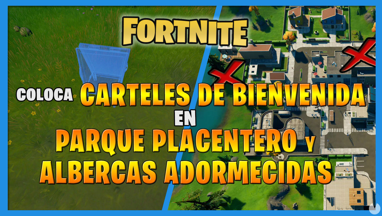 Fortnite: dnde colocar carteles en Parque Placentero y Albercas Adormecidas - Fortnite Battle Royale