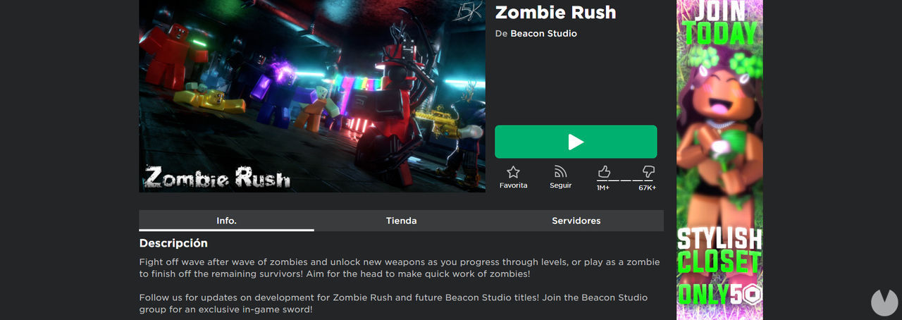 Best Roblox games: Zombie Rush!